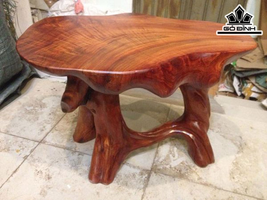 Đôn Gỗ Gỗ Gõ Đỏ (Cà te) Cao 42 Mặt 55-48 (cm) DH35