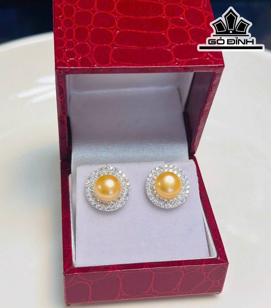 Bông Tai Ngọc Trai Bán Cầu Size 8 Li