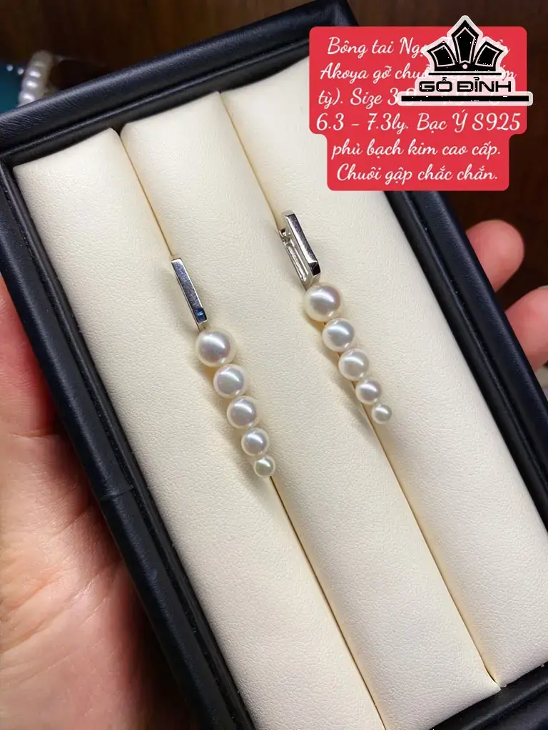 Bông Tai Ngọc Trai Akoya Size 3,9-4,9-6-6,3 Li