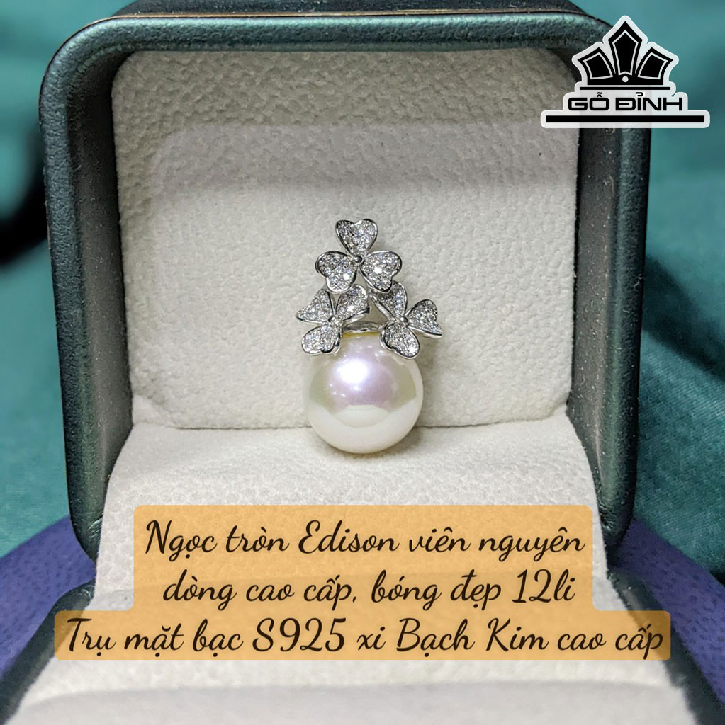 Mặt Dây Chuyền Ngọc Trai Tròn Edison Size 12 Li