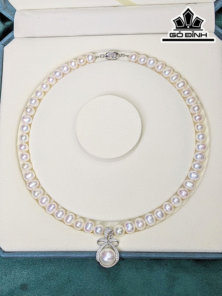 Vòng Cổ Ngọc Trai Oval Size 8-9 li