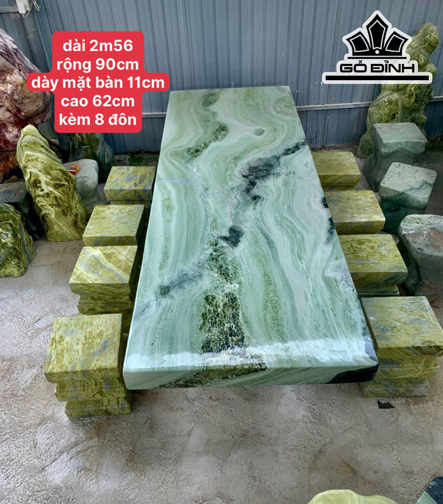 Bộ Bàn 8 Đôn Cao 62 Ngang 256 Rộng 90 Sâu 11 (cm)