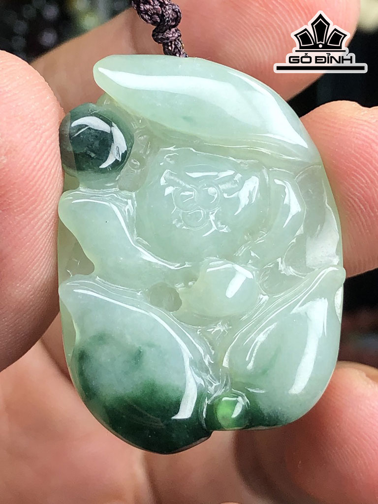 Mặt Dây Chuyền Hoa Sen Đá Cẩm Thạch Cao 37 Ngang 27 Sâu 6,6 (mm) 13,6g