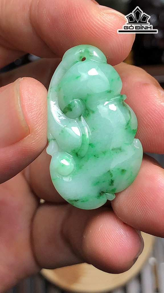 Mặt Dây Chuyền Như Ý Đá Cẩm Thạch Cao 33 Ngang 19,3 Sâu 5,5 (mm) 5,4g