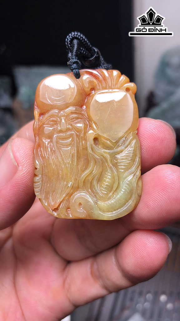 Mặt Dây Chuyền Ông Thọ Đá Cẩm Thạch Cao 42,8 Ngang 30,8 Sâu 3,8 (mm) 11g