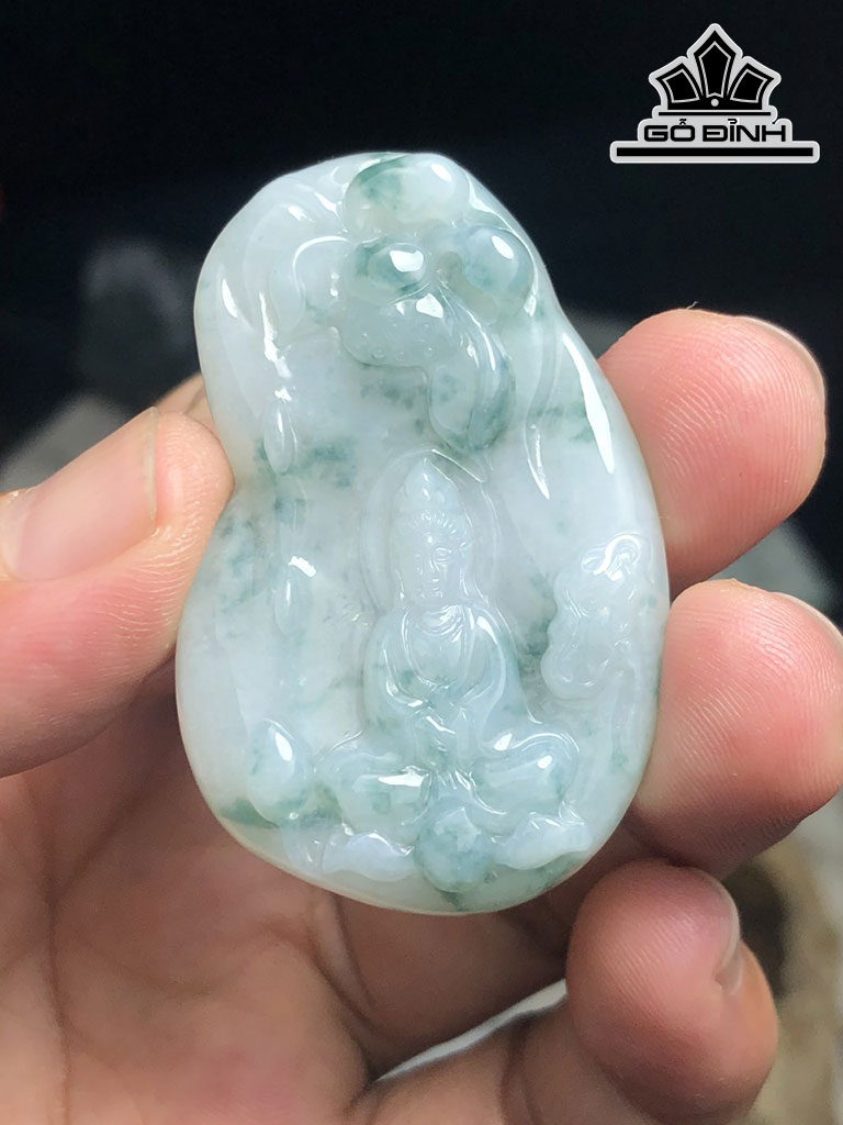 Quan Âm Hoa Bay Đá Cẩm Thạch Cao 50 Ngang 32 Sâu 6,8 (mm) 18,2g