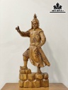 Tượng Trần Hưng Đạo Gỗ Bách Xanh Cao 90 Ngang 35 Sâu 20 (cm)
