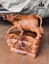 Tượng Trâu Gỗ Hương Cao 40 Ngang 33 Sâu 20 (cm)