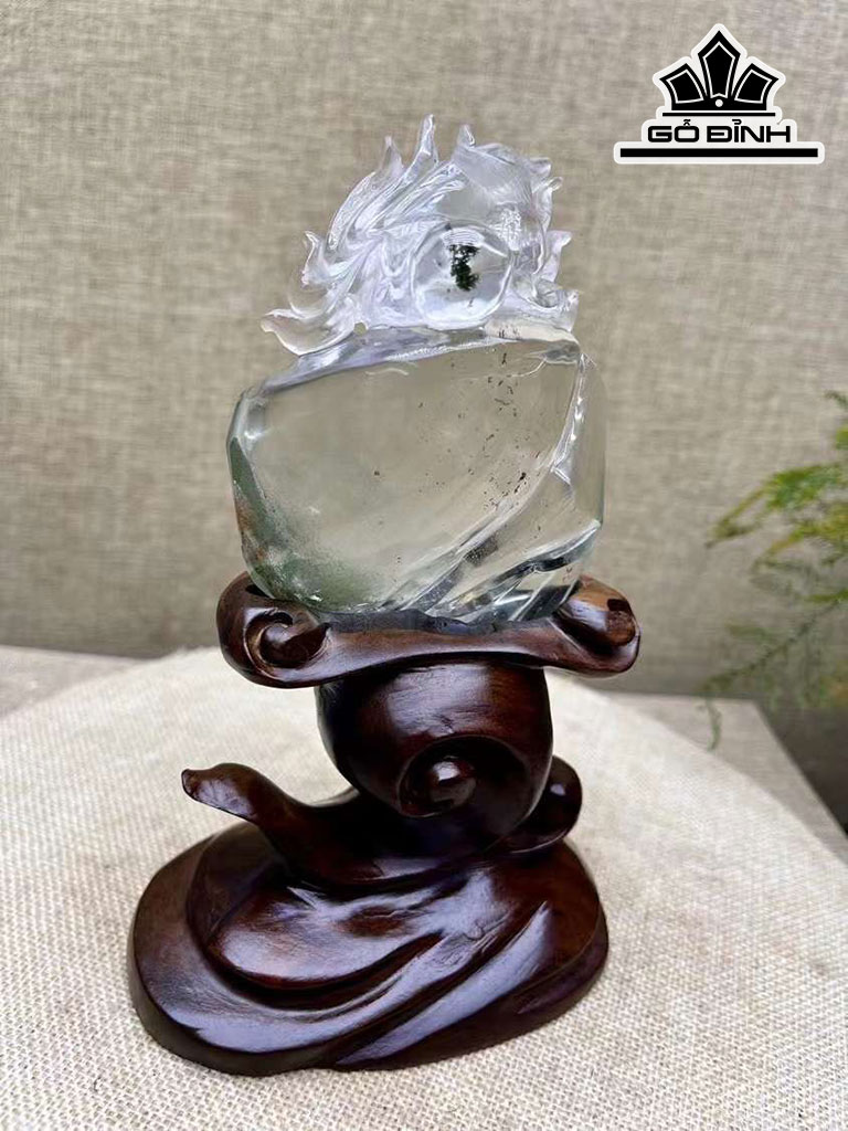 Tác Phẩm Hồ Ly Đá Thạch Anh Ưu Linh Cao 98,8 Ngang 71 Sâu 37,6 (mm) 282,9g