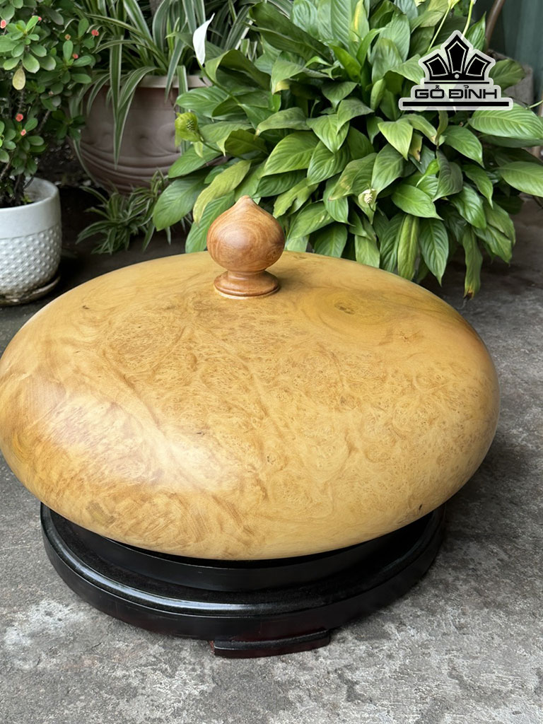Bình Phú Quý Gỗ Nu Kháo Cao 21 Đường Kính 48 Cả Núm 29 (cm)