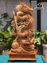 Tượng Nhất Long Gỗ Ngọc Am Cao Cả Kỷ 106  Riêng Tượng 90 Ngang 45 Sâu 24 (cm)