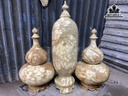 Combo Hồ Lô Và Chum Phú Quý Gỗ Nu Nghiến Đk 19x31 Và 13x36 Cả Núm 44 (cm)