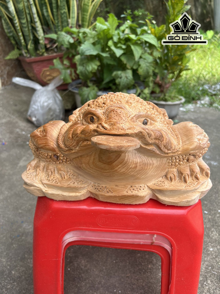 Tượng Thiềm Thừ Gỗ Ngọc Am Cao 13 Ngang 25 Sâu 20 (cm)