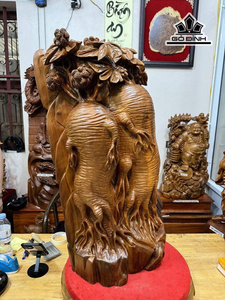 Củ Sâm Đôi Gỗ Ngọc Am Cao 86 Ngang 47 Sâu 23 (cm)