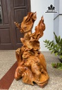 Tượng Đạt Ma Phục Lân Gỗ Hương Cao 71 Ngang 43 Sâu 32 (cm)