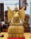 Tượng Phật Di Lặc Nghênh Hỷ Gỗ Xá Xị Cao 89 Ngang 48 Sâu 18 (cm)