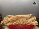 Tượng Cá Kim Long Gỗ Ngọc Am Cao 27 Ngang 88 Sâu 20 (cm) 9kg
