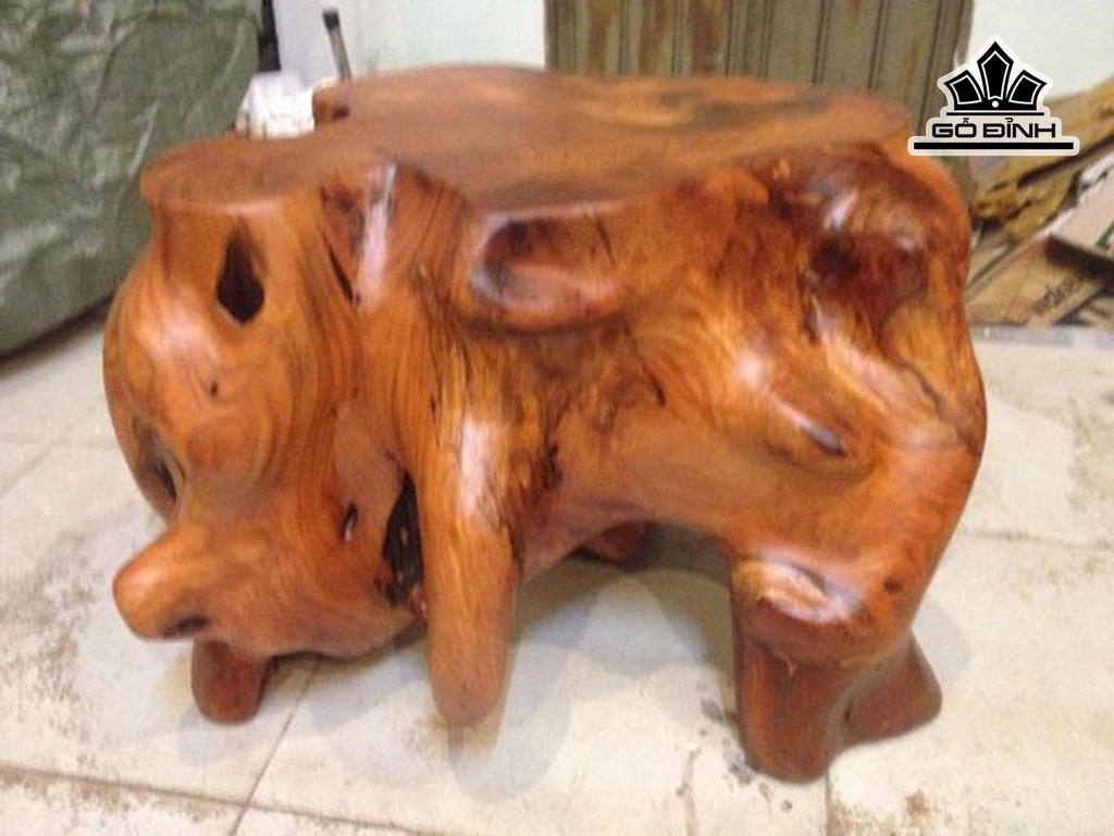 Đôn Gỗ , Gỗ Gõ Đỏ (Cà te) Cao 41 Mặt 53-41 (cm)  DC1343