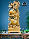 Tượng Nhất Long Vờn Ngọc Gỗ Ngọc Am Cao Cả Kỷ 107 Riêng Kỷ 15 Ngang 40 Sâu 20 (cm)