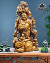 Tượng Phật Di Lặc Nhị Phúc Gỗ Nu Ngọc Am Cao 74 Ngang 39 Sâu 25 (cm)