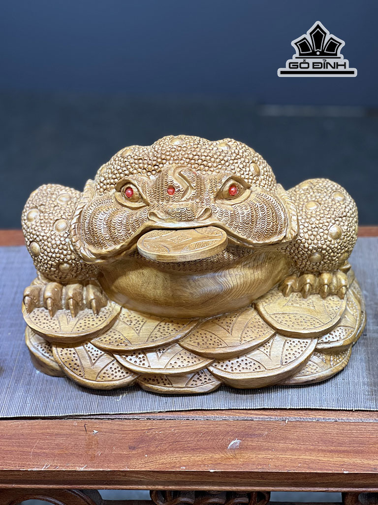 Tượng Thiềm Thừ Gỗ Ngọc Am Cao 23 Ngang 36 Sâu 25 (cm)