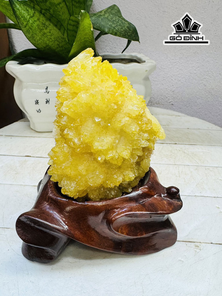 Tinh Thể Đá Thạch Anh Vàng Cao 14 Ngang 10 (cm) 0,8kg