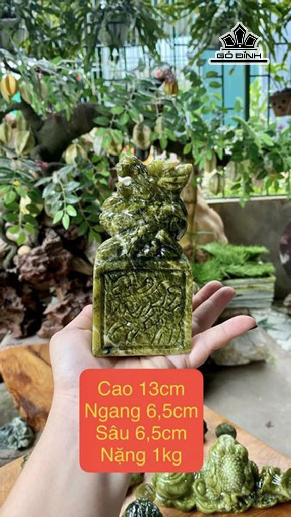 Ấn Rồng Đá Serpentine Cao 13 Ngang 6,5 Sâu 6,5 (cm) 1kg