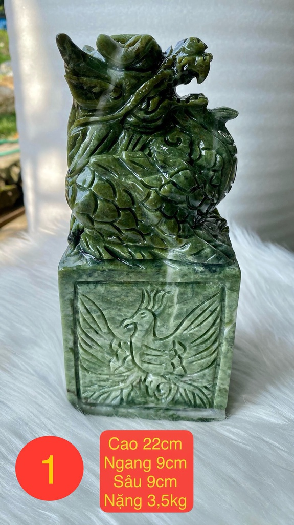 Ấn Rồng Đá Serpentine Cao 22 Ngang 9 Sâu 9 (cm) 3,5kg