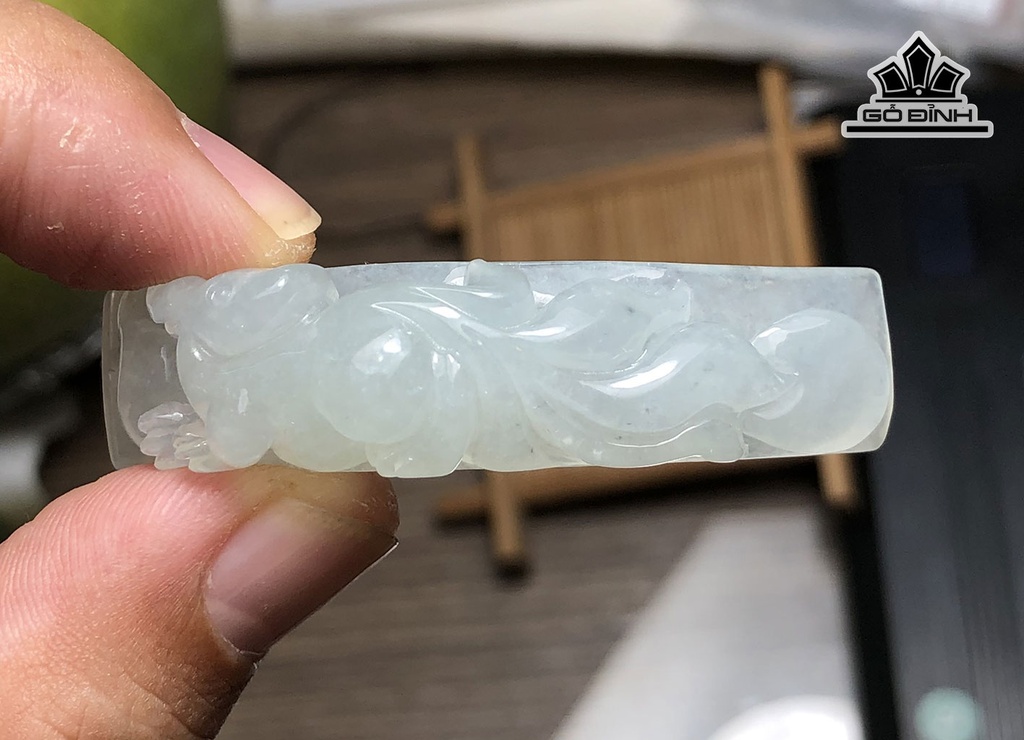 Khánh Tay Hồ Ly Đá Cẩm Thạch Cao 52,6 Ngang 13 Ngang 11,6 (mm) 14,5g