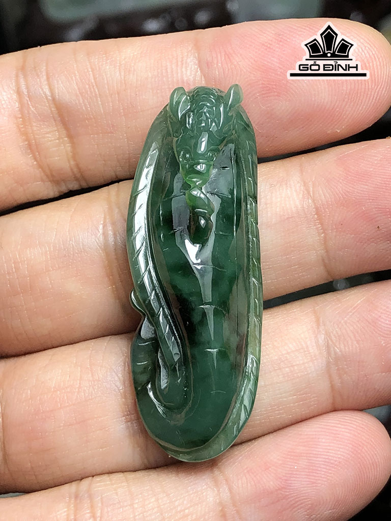 Mặt Dây Chuyền Rắn Đá Cẩm Thạch Cao 46,5 Ngang 16,7 Sâu 10,9 (mm) 11g