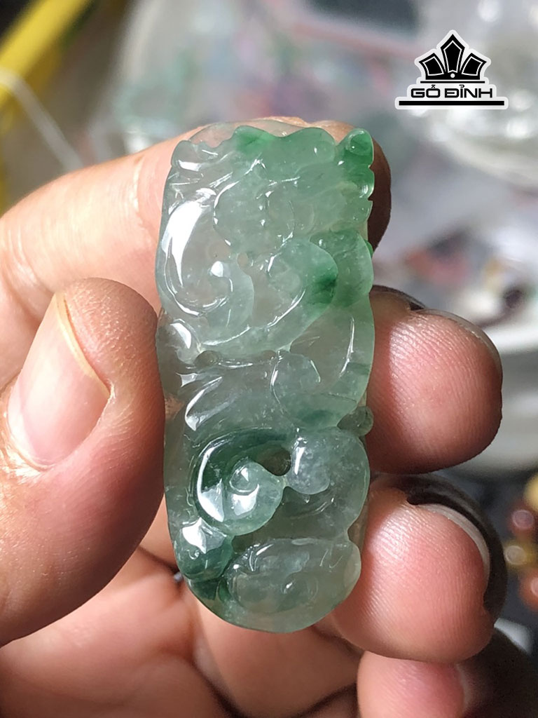 Mặt Dây Chuyền Rồng Đá Cẩm Thạch Cao 41,6 Ngang 17,4 Sâu 9,5 (mm) 12,6g