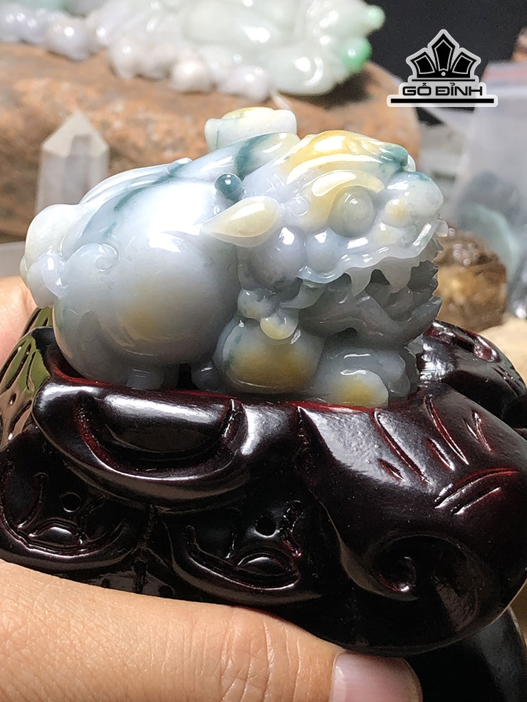 Tỳ Hưu Đá Cẩm Thạch Cao 61 Ngang 39 Sâu 38,8 (mm) 162g