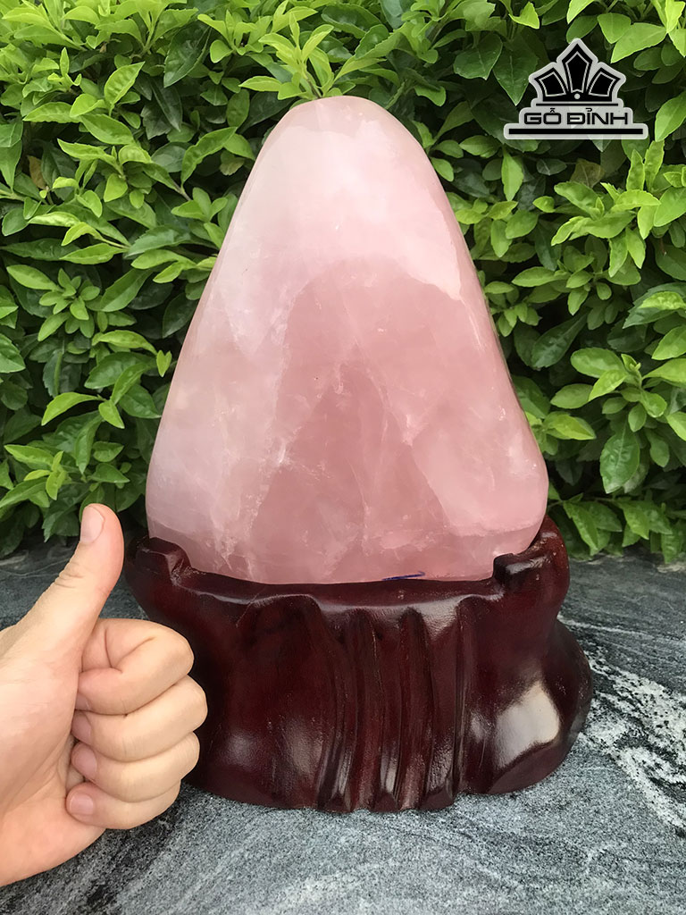 Núi Cảnh Đá Thạch Anh Hồng Cao 25 Ngang 16 Sâu 8,5 (cm) 2,9kg