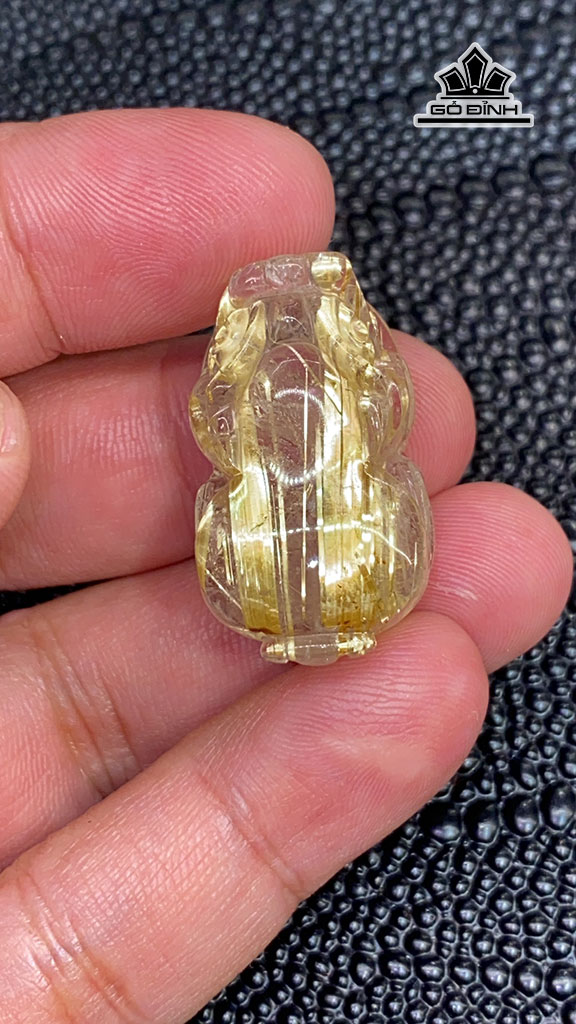 Mặt Dây Chuyền Tỳ Hưu Đá Thạch Anh Tóc Vàng Cao 30 Ngang 18 Sâu 12,6 (mm) 11,3g