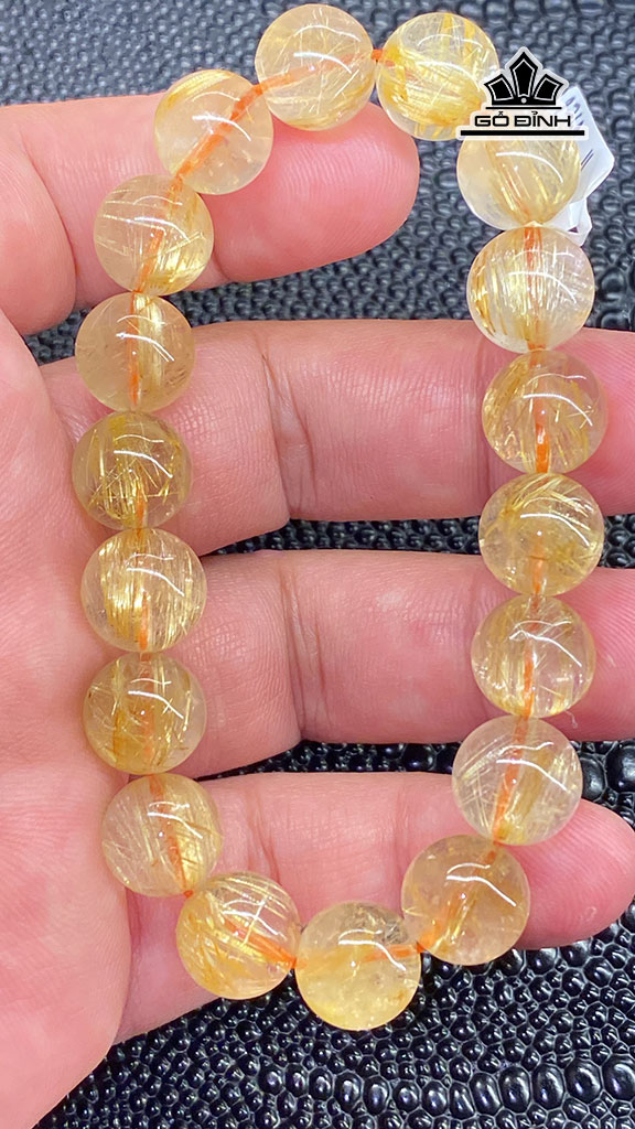 Vòng Tay Đá Thạch Anh Tóc Vàng Đường Kính 11 (mm) 34,7g