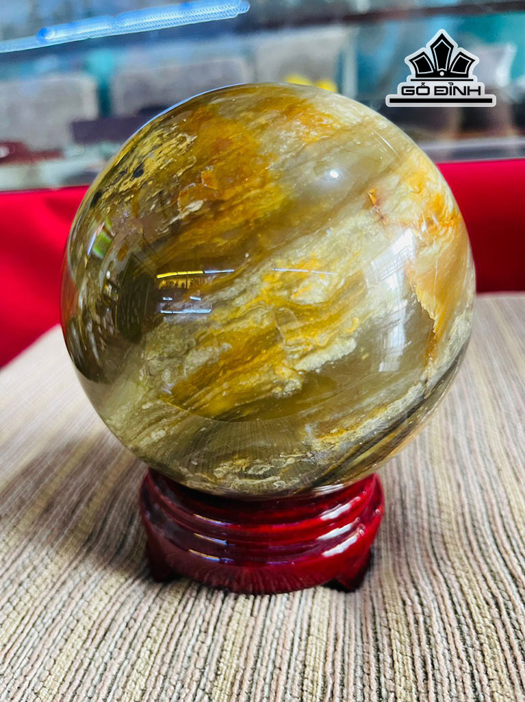 Bi Cầu Gỗ Hóa Ngọc Đường Kính 11 (cm) 1,4kg