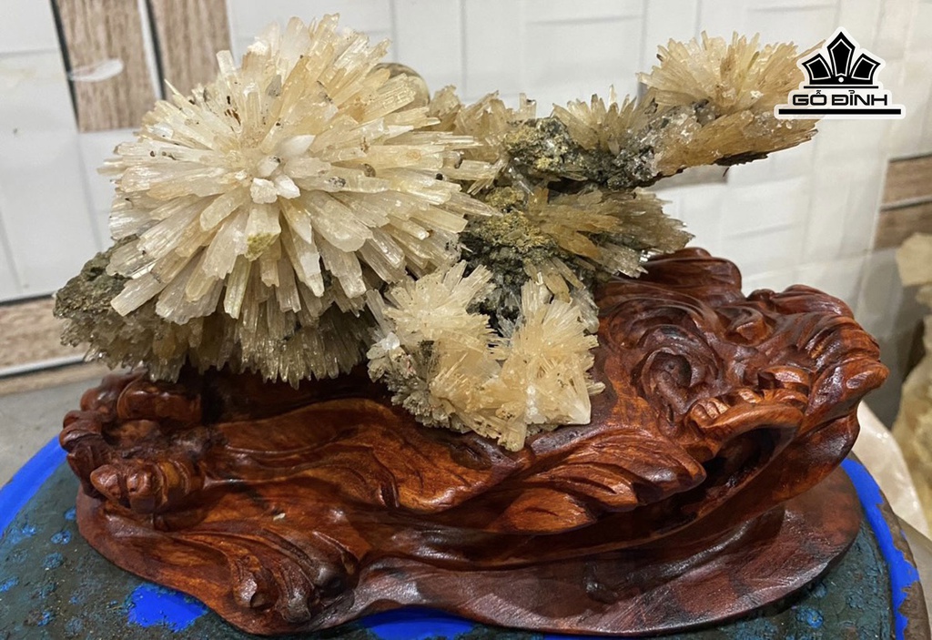 Bông Hoa Ưu Đàm Đá Trầm Tích Cao 15 Riêng Hoa Cao 15 Ngang 20 (cm)