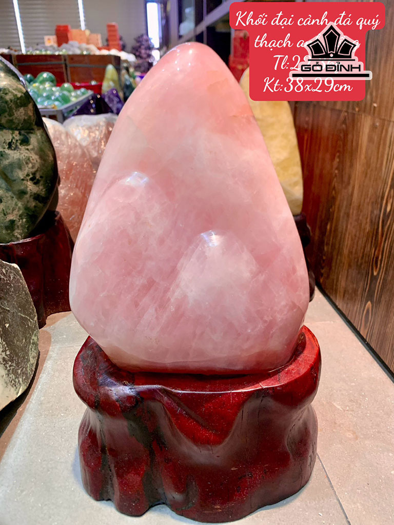 Đại Cảnh Đá Thạch Anh Hồng Cao 38 Ngang 29 (cm) 22,3kg