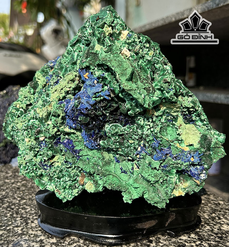 Tác Phẩm Đá Malachite Cao 19,5 Ngang 20 (cm) 2,3kg