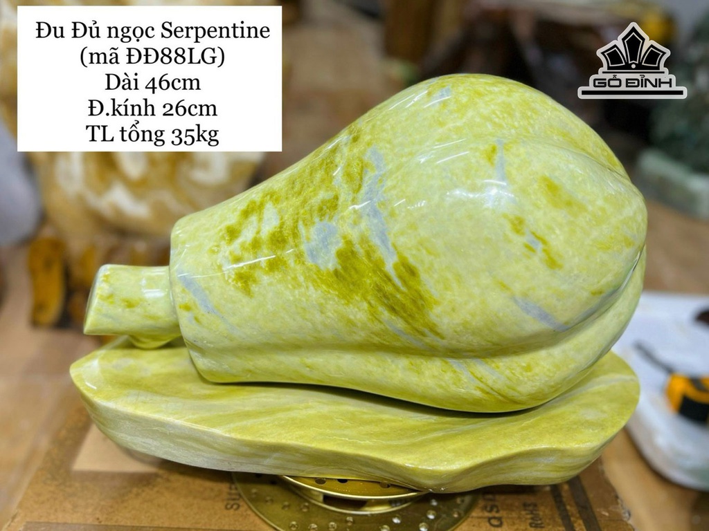 Trái Đu Đủ Đá Serpentine Ngang 46 Đường Kính 26 (cm) 35kg