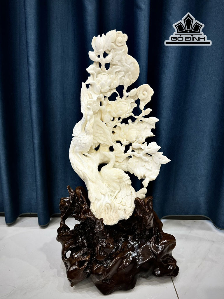 Tác Phẩm Phu Thê Viên Mãn Vỏ Sò Hóa Thạch Cao 76 Riêng Vỏ Sò Cao 59 Ngang 33 (cm) 10kg