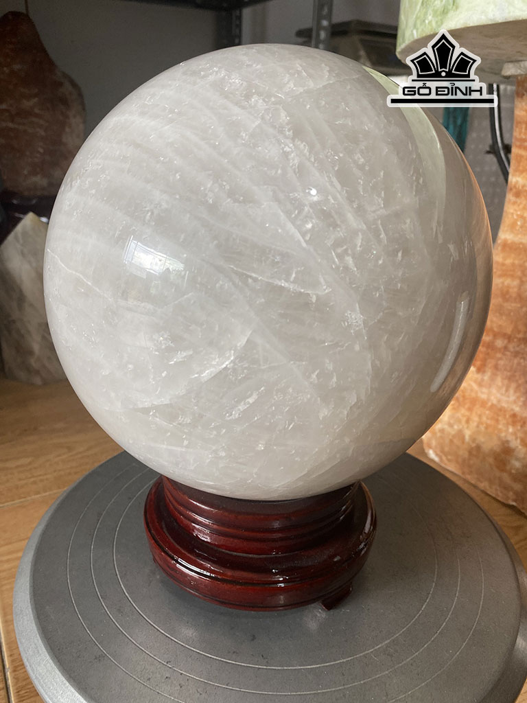 Bi Cầu Đá Thạch Anh Trắng Đường Kính 20 (cm) 13,86kg