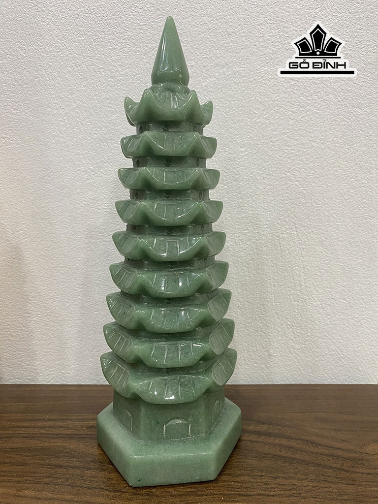 Đại Bảo Tháp Đá Thạch Anh Xanh Cao 25,5 Ngang 9 (cm) 1,66kg