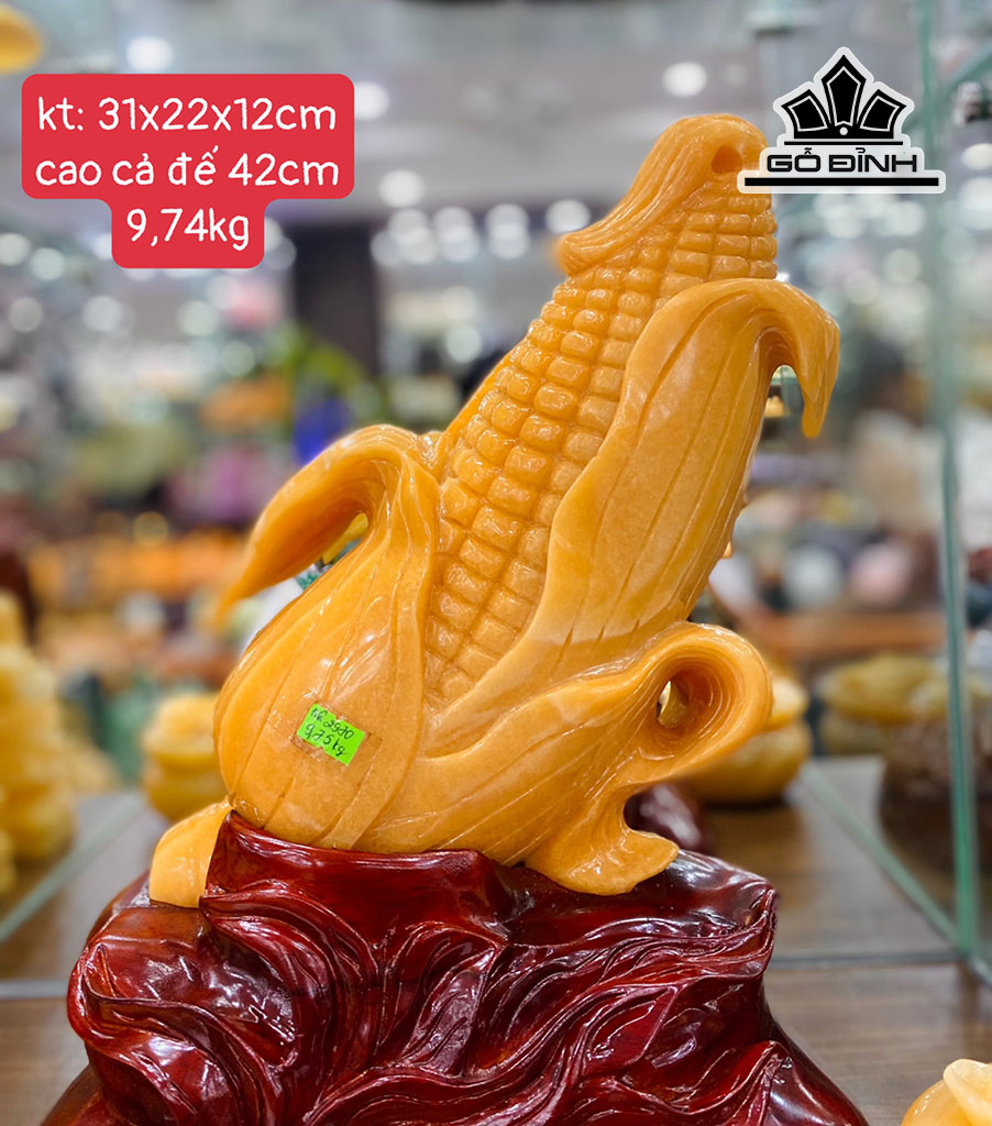 Tác Phẩm Ngô Tài Lộc Đá Ngọc Hoàng Long Cao 42 Ngang 22 Sâu 12 Riêng Đá Cao 31 (cm) 9,74kg