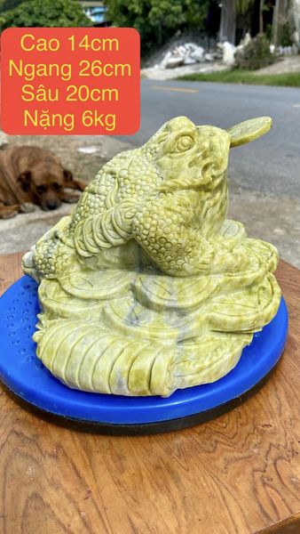 Thiềm Thừ Đá Serpentine Cao 14 Ngang 26 Sâu 20 (cm) 6kg