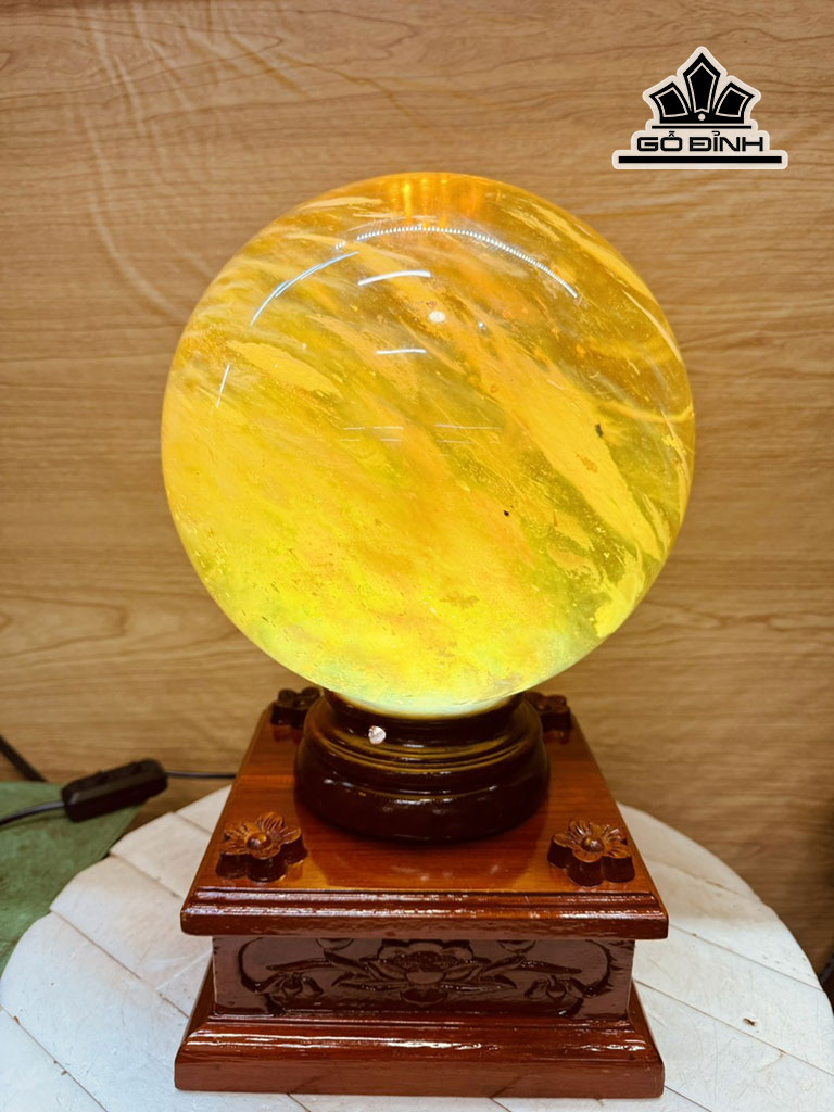 Bi Cầu Thủy Tinh Vàng Đường Kính 23 (cm) 14kg