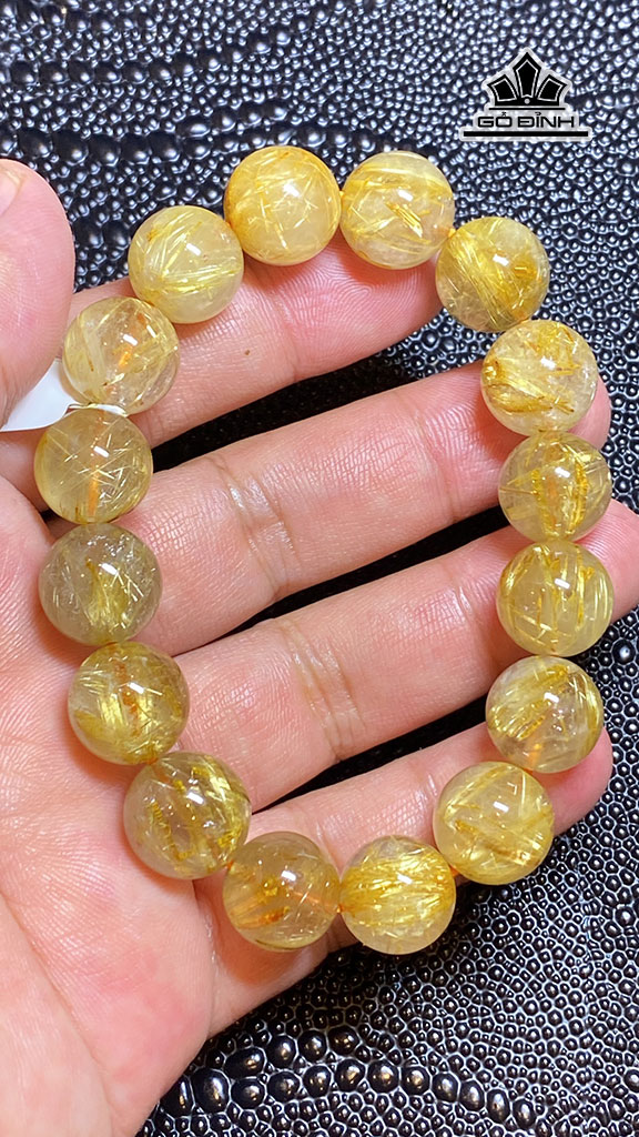 Vòng Tay Đá Thạch Anh Tóc Vàng Đường Kính 13 (mm) 52,3g