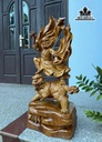 Tượng Đạt Ma Thuần Nghê Gỗ Hương Cao 80 Ngang 40 Sâu 23 (cm)