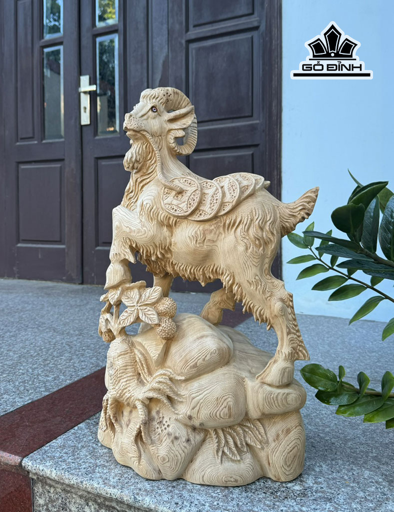 Tượng Nhất Dương Gỗ Ngọc Am Cao 60 Ngang 37 Sâu 21 (cm)