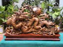 Tượng Nhất Long Vờn Ngọc Gỗ Bách Xanh Cao 47 Ngang 69 Sâu 23 (cm)